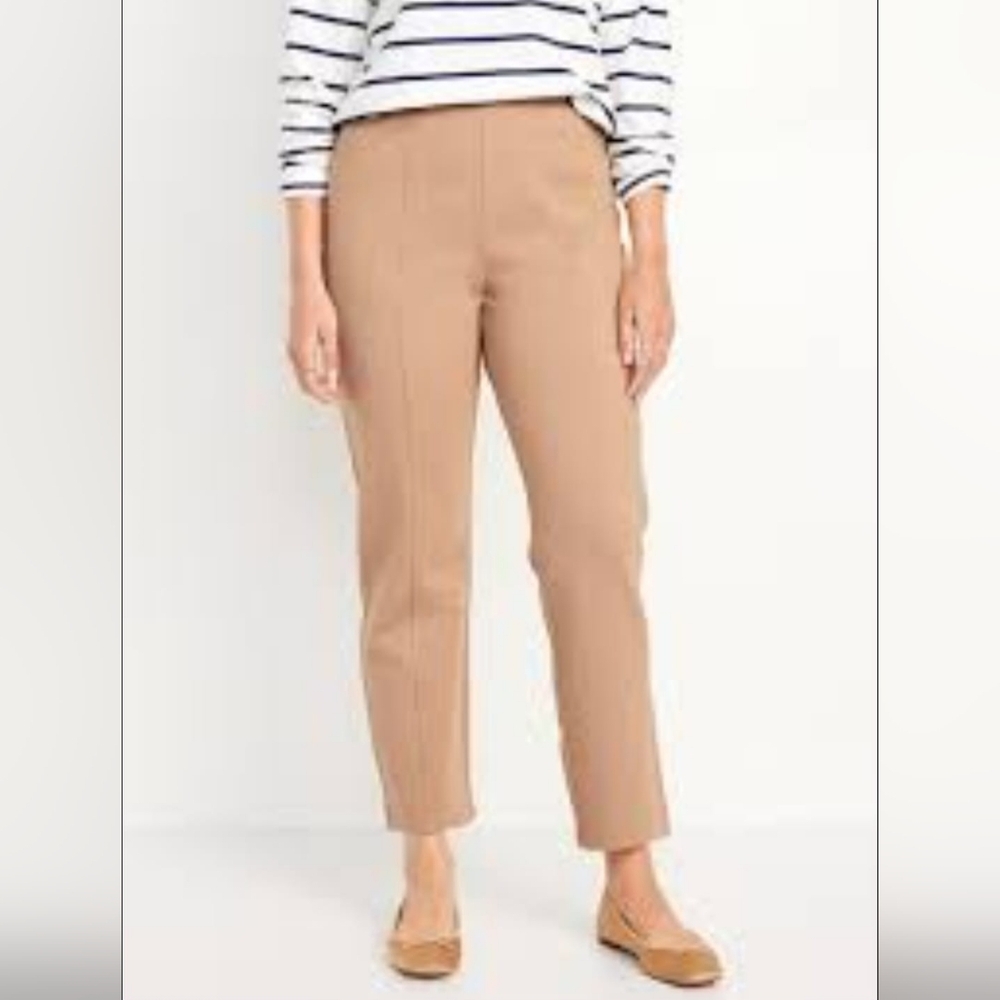NWT 41 Hawthorne Camel Beige Ponte Crop Straight Pants 1X